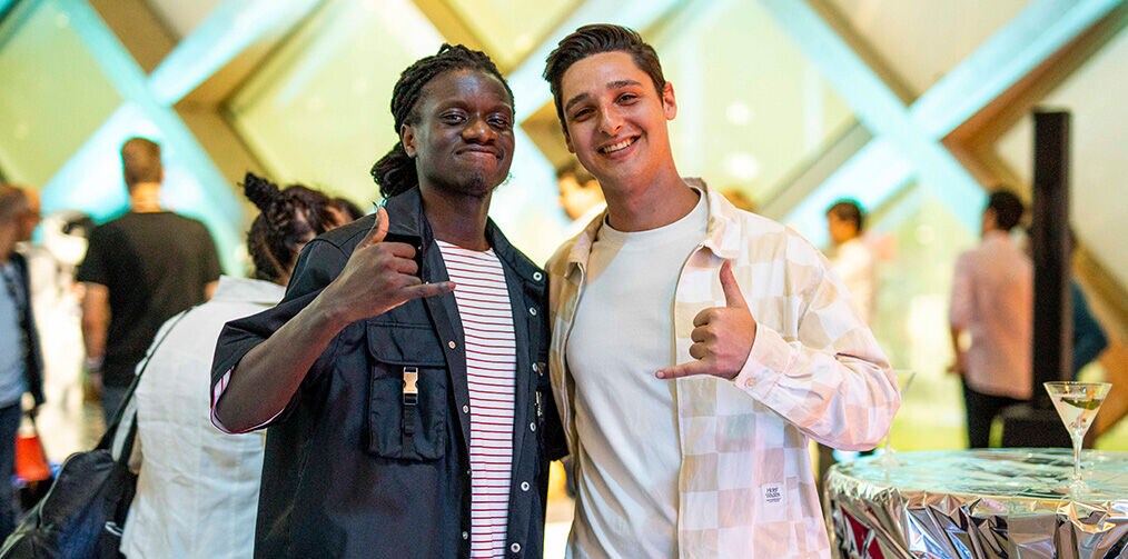 two person in swatch HQ